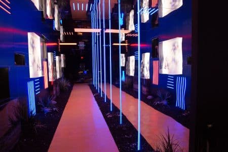 Integrated Technology Wall Display for A. Human Retail Space