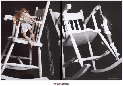 Large Scale Wooden Rocking Chair for Italian Glamour